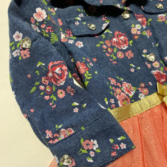 Western dress denim lace 12M Tangerine lace - Picture 3 of 7